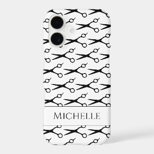 Barber scissors pattern personalized hair stylist iPhone 17 case