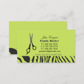 Barber Sharp Scissors Zebra Stripes Patterns Business Card (Front/Back)