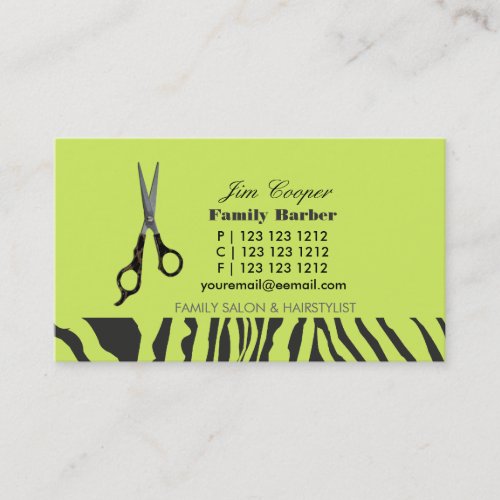 Barber Sharp Sheers Business Card Templates