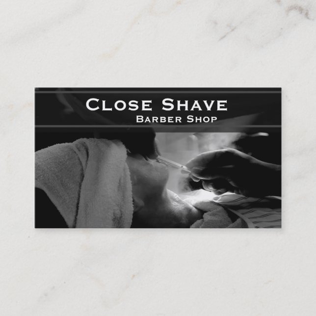 Barber Shave Straight Edge Razor Photograph Appointment Card (Front)