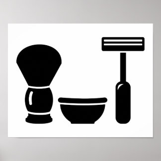 Barber shaving equipment poster