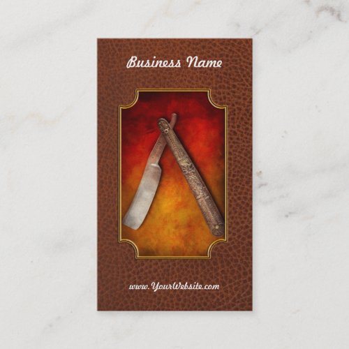 Barber - Shaving - Keep a stiff upper lip Business Card