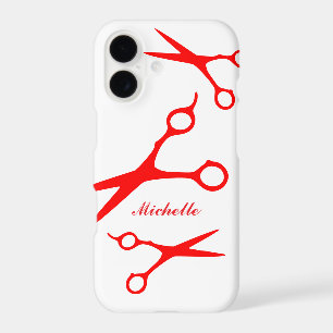 Barber shears design personalized hairstylist iPhone 17 case