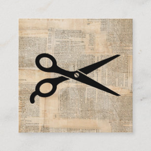 Barber Shears Vintage Text Style Art Enclosure Card