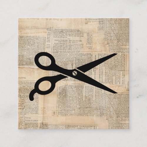 Barber Shears Vintage Text Style Art Enclosure Card