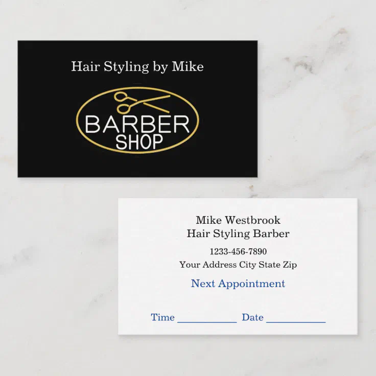 Barber Shop Appointment Business Card Template Zazzle