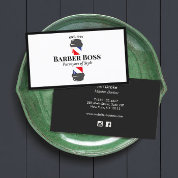 Barber Shop   Barber Pole  Classic Business Card by sm_business_cards at Zazzle