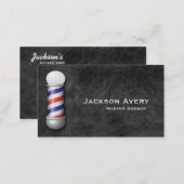 Barber Shop Barber Pole Leather Business Card (Front/Back)