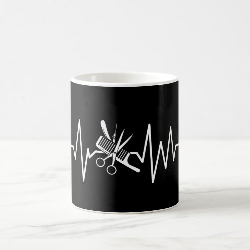 Barber Shop _ Barber Scissors Comb Heartbeat Coffe Coffee Mug