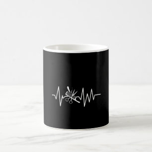 Barber Shop - Barber Scissors Comb Heartbeat Coffee Mug