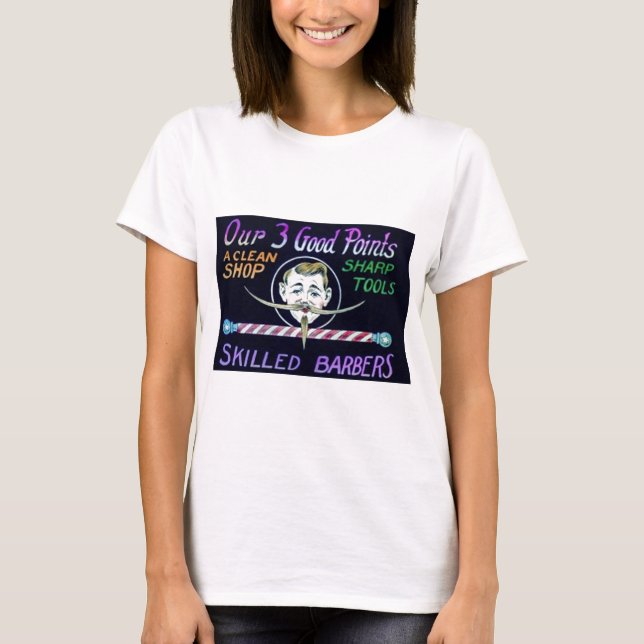 Barber Shop Barbers Advertise Your Business T-Shirt (Front)