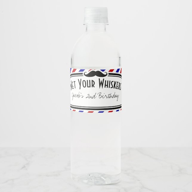 Barber Shop Birthday Water Bottle Labels (Front)