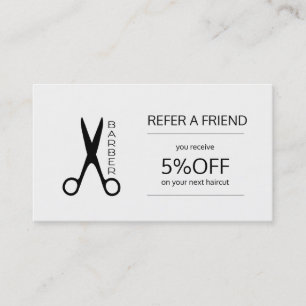Barber shop black and white referral template
