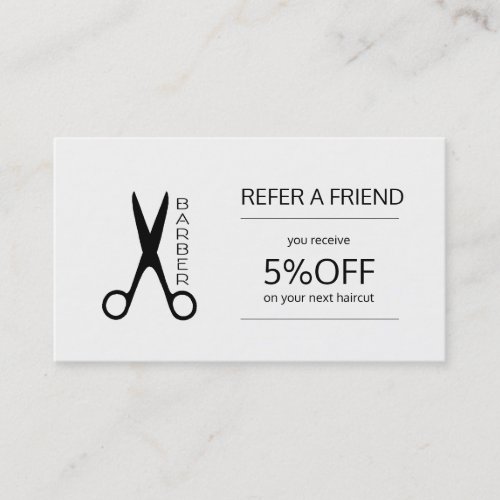 Barber shop black and white referral template