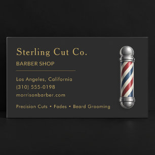 Barber Shop Black Gold Professional Business Card