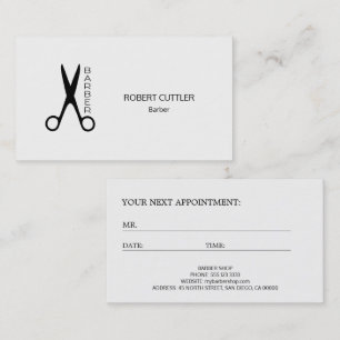 Barber shop black white logo appointment template