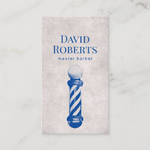 Barber Shop Blue Barber Pole Barbershop Hair Business Card