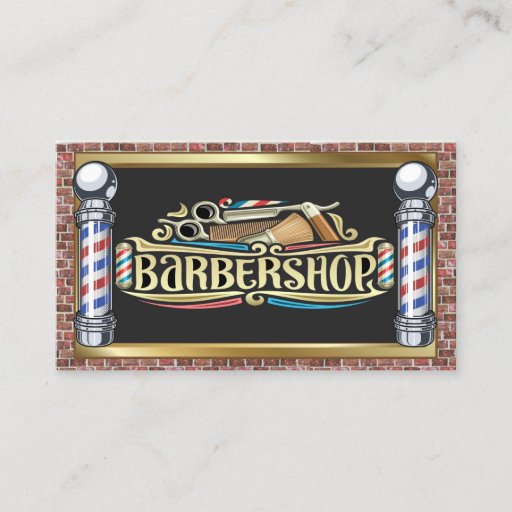Customizable Barber Shop Business Card