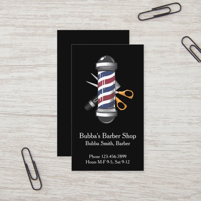 Barber Shop Business Card (Front/Back In Situ)