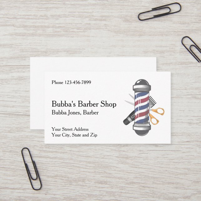 Barber Shop Business Card (Front/Back In Situ)