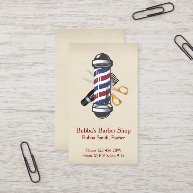 Barber Shop Business Card (Front/Back In Situ)