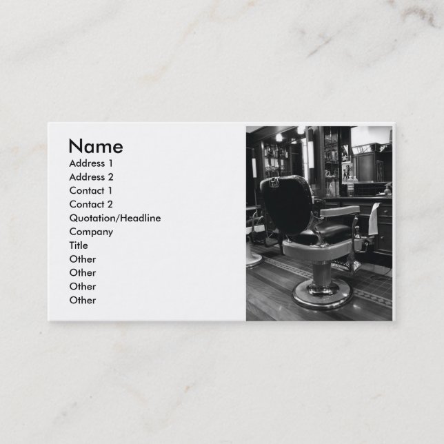 Barber Shop Business Card (Front)