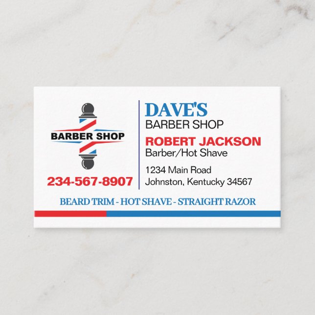 Barber Shop Business Card (Front)