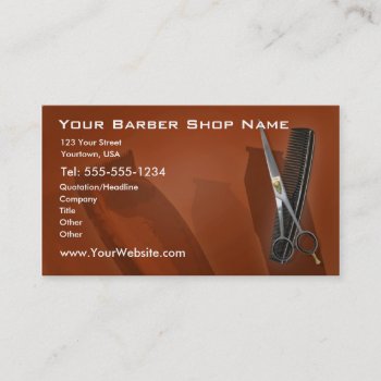 Barber Shop Business Card by BigCity212 at Zazzle