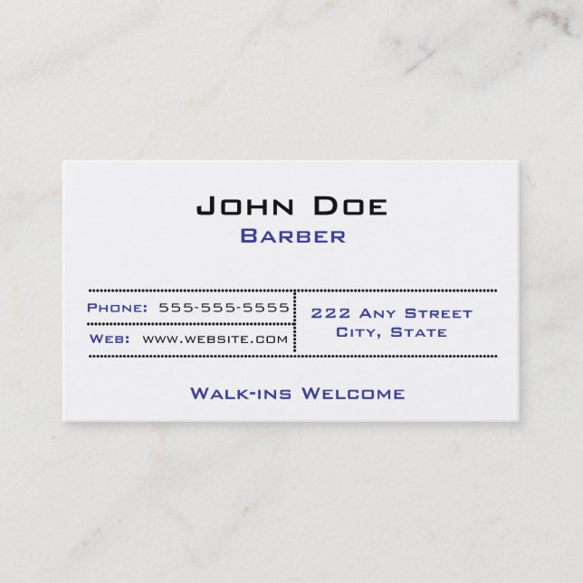 Barber shop Business Card (Front)