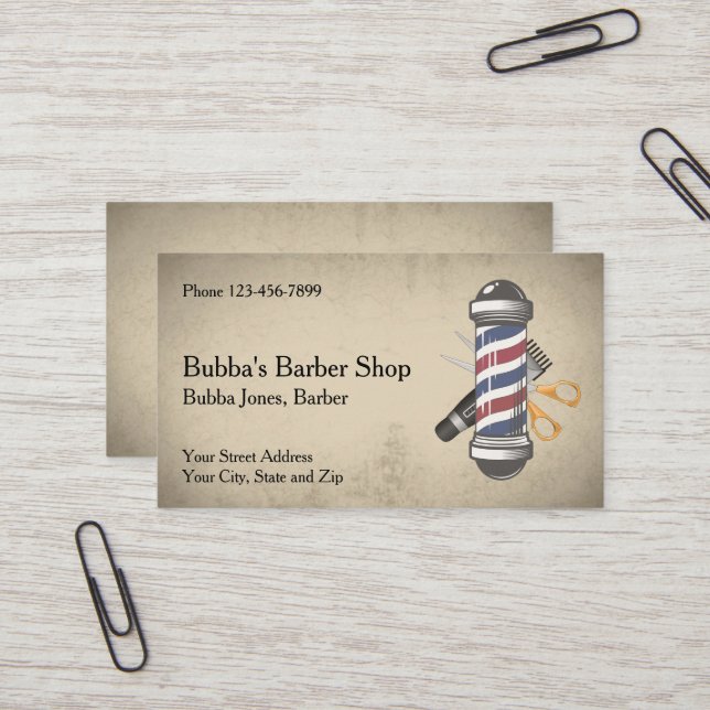 Barber Shop Business Card (Front/Back In Situ)