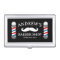Barber shop business card case with mustache logo