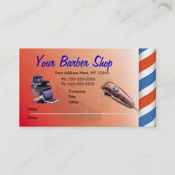 Barber Shop Business Cards by BigCity212 at Zazzle