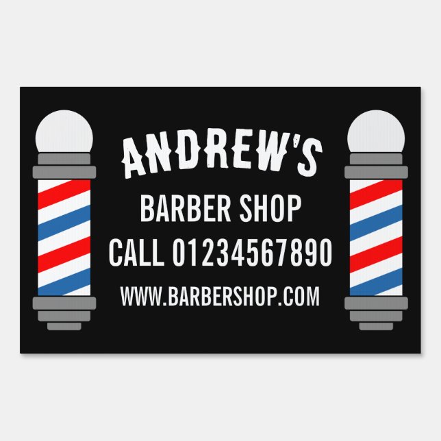 Barber shop business custom Yard Sign (Front)