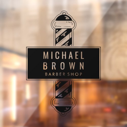 Barber Shop business pole logo Window Cling