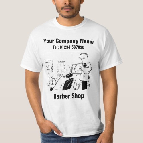 Barber Shop Cartoon to Personalise T_Shirt