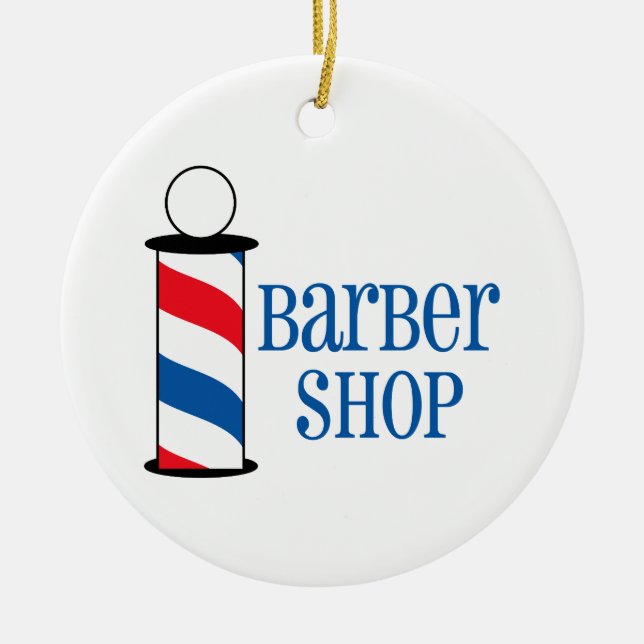 Barber Shop Ceramic Ornament (Front)