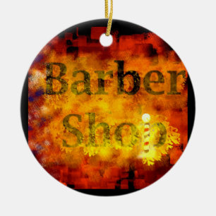 Barber Shop Ceramic Ornament