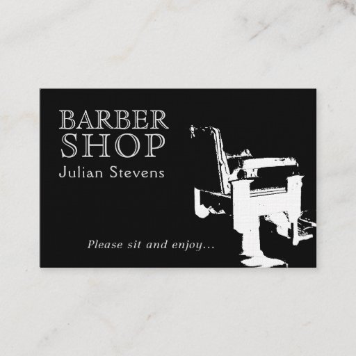Customizable Barber shop chair image cover business card