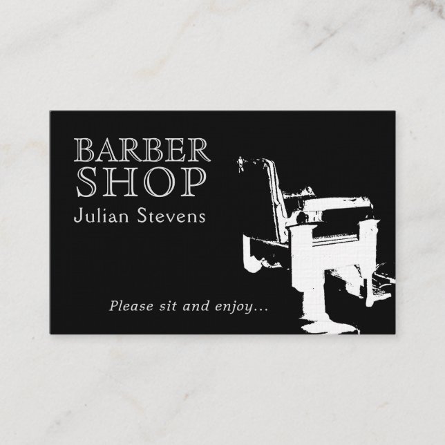Barber shop chair image cover business card (Front)