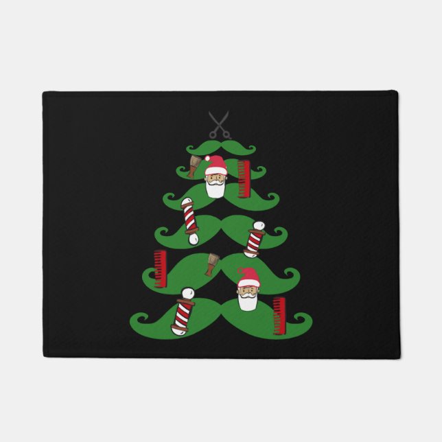 Barber Shop Christmas Doormat (Front)