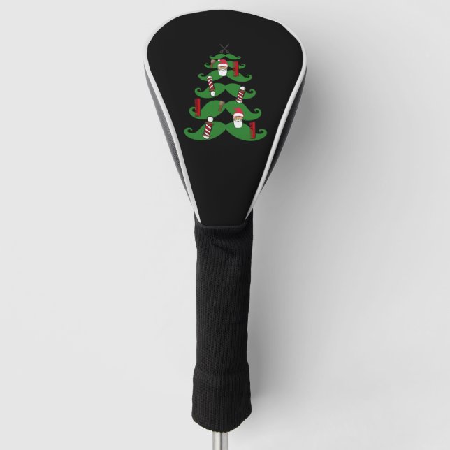 Barber Shop Christmas Golf Head Cover (Front)