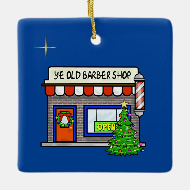 Barber Shop Christmas Ornament (Front)