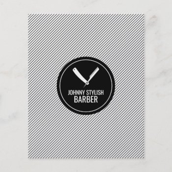 Barber Shop Circle And Stripe Black Flyer by TwoFatCats at Zazzle