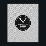 Barber shop circle and stripe black flyer<br><div class="desc">Modern stylish professional stripe and circle cover ideal for modern barbers.</div>