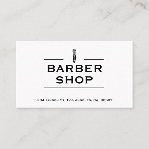 Barber Shop Clipper Logo Business Card