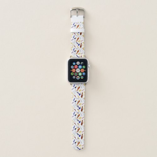 Barber Shop Clippers Comb Art Pattern Apple Watch Band