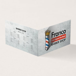 Barber Shop Crown Barber Pole Appointment Loyalty Business Card