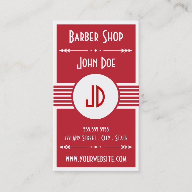 Barber Shop Customer loyalty business card (Front)