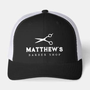 Barber shop cutting shears logo custom hat