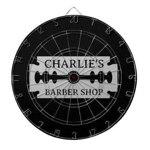 Barber shop dartboard with razor blade design